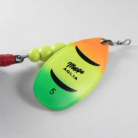 Mepps Aglia 5 dressed Cucharilla, Fire Tiger, 14g, Con plumas, #1758