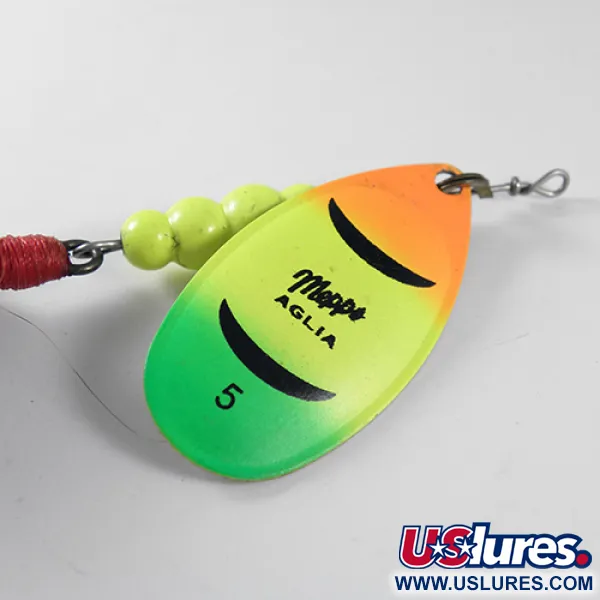 Mepps Aglia 5 dressed Cucharilla, Fire Tiger, 14g, Con plumas, #1758