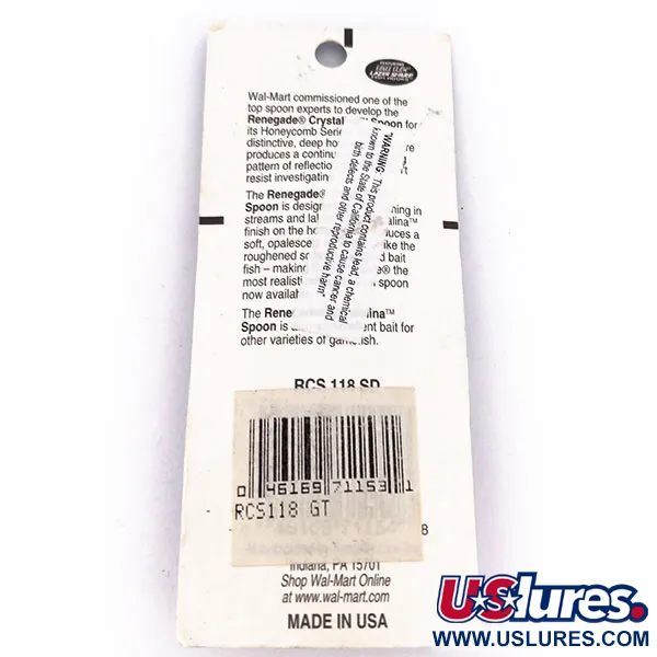 Renegade Crystalina Spoon Cucharilla, Naranja/Negro, 7g, Panal, #10039