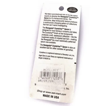 Renegade Crystalina Spoon Cucharilla, Verde-Oro-Naranja, 11g, #10040