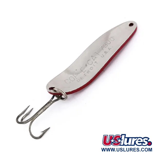 Dardevle Cop-E-Cat 7300 Cucharilla, Rojo/Blanco/Níquel, 14g, #10056