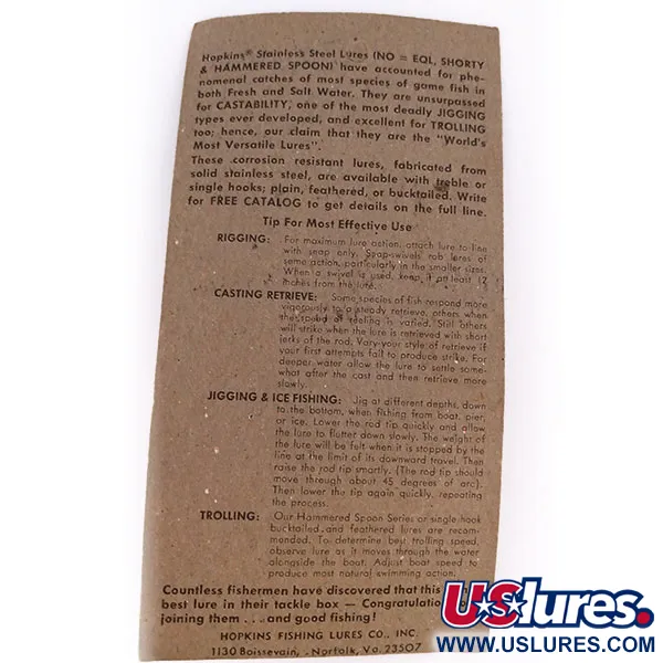 Hopkins Shorty 75 Jig metálico, Níquel martillado, 21g, Inox, #10069