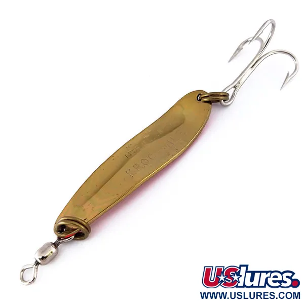 Luhr Jensen Krocodile Die #4 UV Cucharilla, Latón/Naranja, 14g, #10111