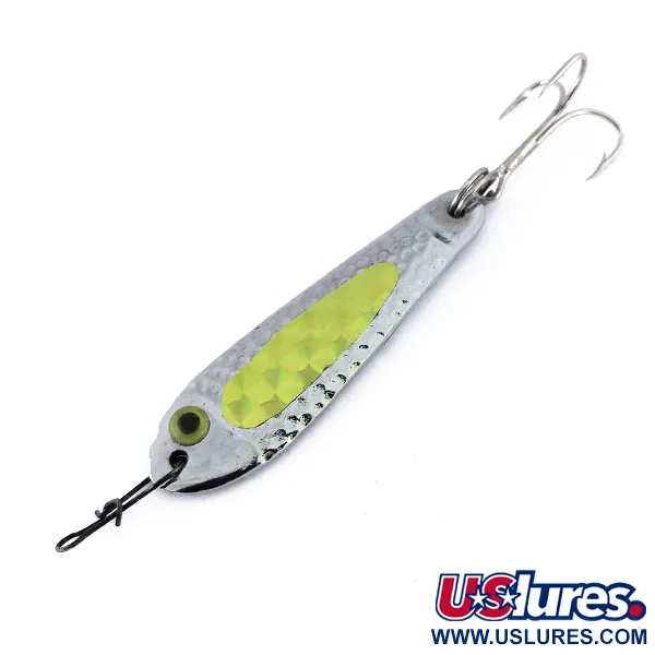 Bass Pro Shops Jigging Spoon, Níquel / Verde, 25g, Martilleado, #10113