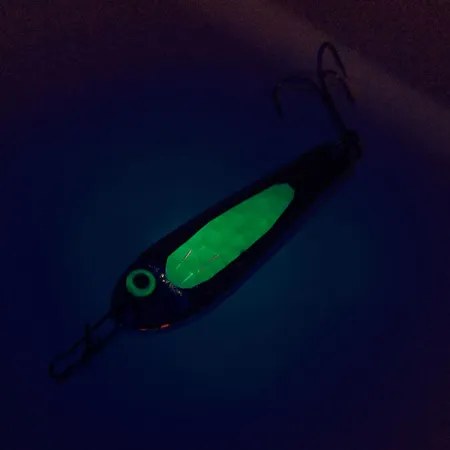 Bass Pro Shops Jigging Spoon, Níquel / Verde, 25g, Martilleado, #10113