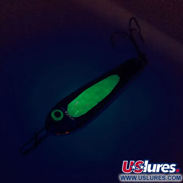 Bass Pro Shops Jigging Spoon, Níquel / Verde, 25g, Martilleado, #10113