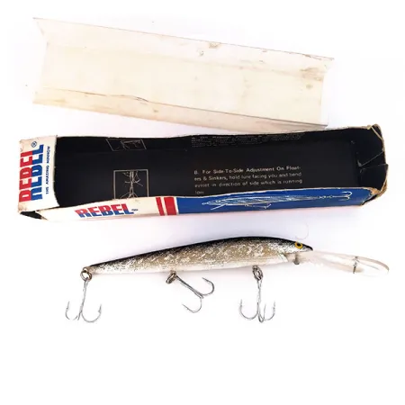 Rebel Fastback Deep F14 Señuelo, S (Plateado), 17g, Minnow, #10175