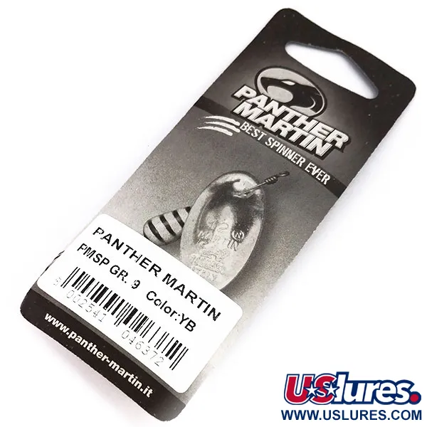 Panther Martin 9 Cucharilla, Amarillo/Negro, 11g, Eje Pasante, #10246