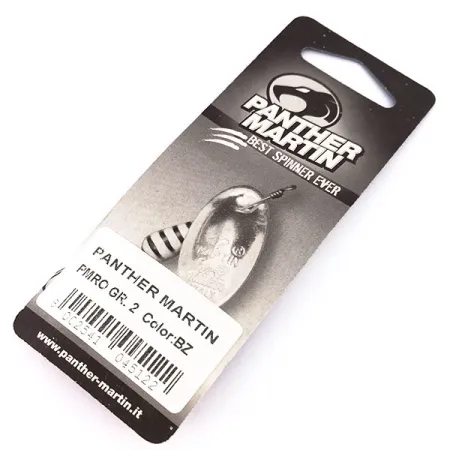 Panther Martin 2 Cucharilla, Negro / Oro, 2.5g, Sin Estribo, #10248