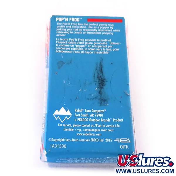 Rebel Pop'N Frog Popper, Rana Verde, 7g, Boca Cóncava, #10286