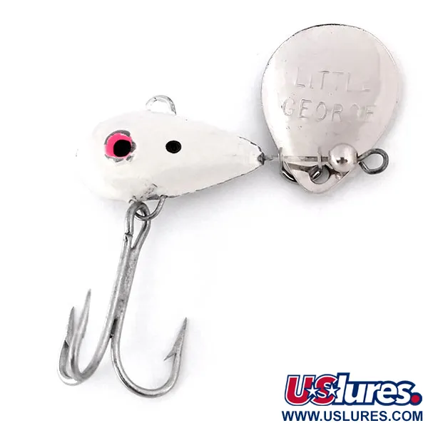 Luhr Jensen Little George Tail Spinner, Níquel/Blanco, 14g, #10292