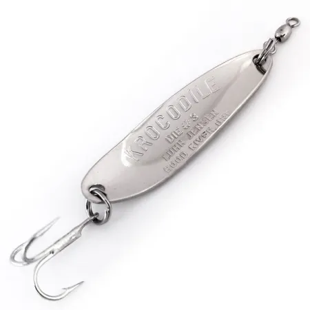 Luhr Jensen Krocodile Die #3 Cucharilla, Níquel/Verde, 10g, Pesada, #10297