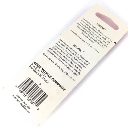 Acme Phoebe Cucharilla, Níquel, 3,5g, Forma Hidrodinámica, #10384