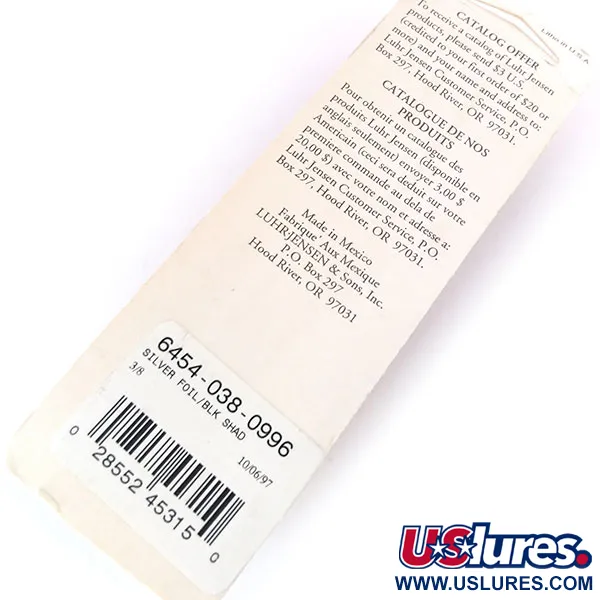 Luhr Jensen P.J.POP Popper Madera, Silver Foil/Blk Shad, 10.5g, #10499