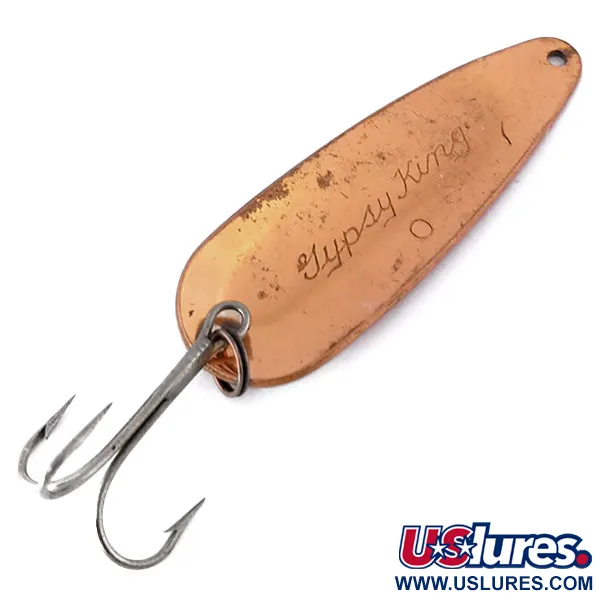 Cucharilla Weller Gypsy King 0, Rojo/Blanco/Cobre, 11g, Dorso cobre, #10511