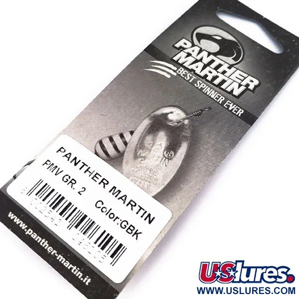 Panther Martin 2 Con Punti Cucharilla, Oro/Negro, 2.5g, Eje pasante, #10561