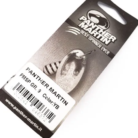 Panther Martin 9 Con Punti Cucharilla, Negro / Amarillo, 9g, In-line, #10563