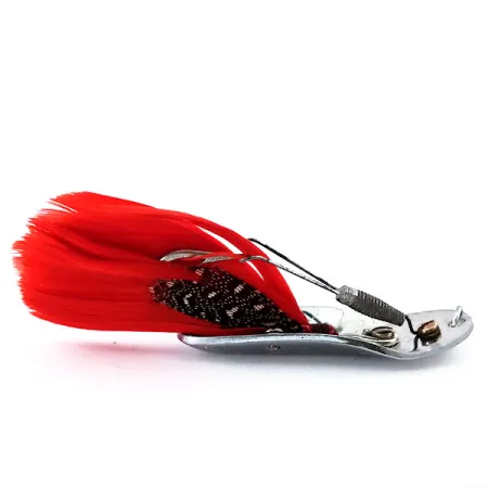Pflueger Chum Weedless Spoon Cucharilla, Níquel/Rojo, 8g, Plumas, #10600