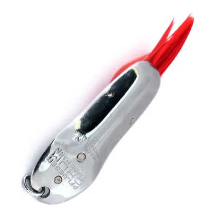 Pflueger Chum Weedless Spoon Cucharilla, Níquel/Rojo, 8g, Plumas, #10600