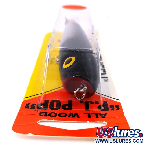 Luhr Jensen P.J.POP Popper, Plata / Negro, 17g, Cuerpo madera, #10658