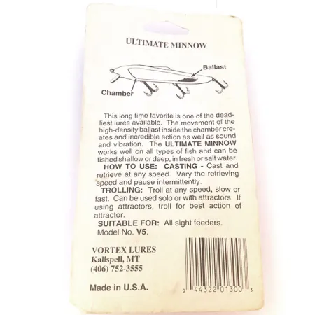 Vortex Lures Ultimate Minnow Minnow, Fire Tiger, 12cm, Lastre, #10666