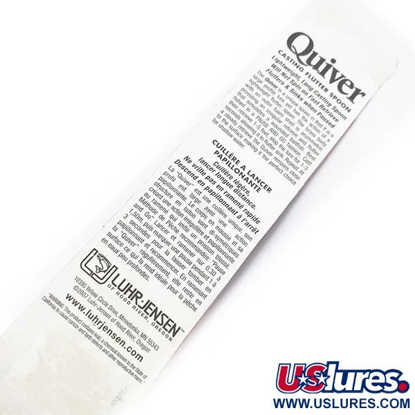 Luhr Jensen Quiver Cucharilla, Plata, 39g, Nado Asimétrico, #11407