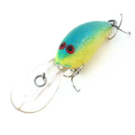 Norman DD 14 Crankbait, Amarillo/Verde/Purpurina, 16g, Profundidad, #10920