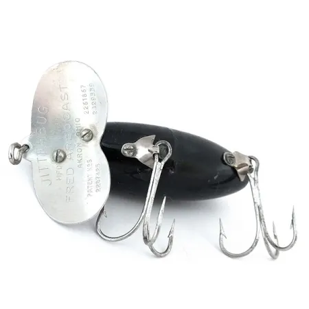 Fred Arbogast Jitterbug Señuelo Superficie, Black, 14g, Babero Metal, #10941