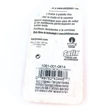 Luhr Jensen Needlefish 1 Cucharilla, Fire Tiger, 2g, Pala, #1051-001-0814