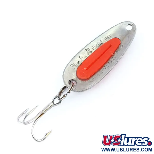 Blue Fox Pixee UV Cucharilla, Níquel/Rojo, 4.5g, Inserto UV, #11006