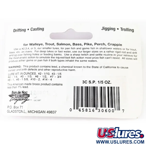 Bay de Noc Swedish pimple 3 Cucharilla, Cobre, 5.7g, Paleta, #11112