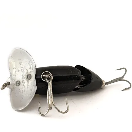 Fred Arbogast Jitterbug Señuelo Articulado, Negro, 10g, Babero Metal #11136