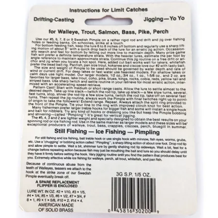 Bay de Noc Swedish Pimple 3G Cucharilla, Cobre, 6g, Jigging, #11144