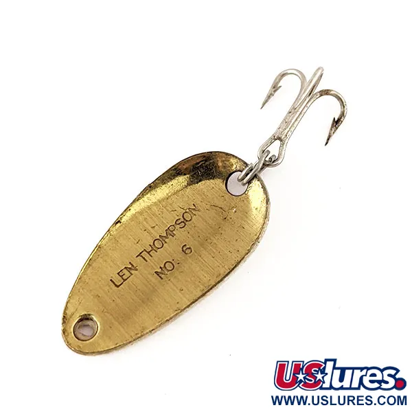 Len Thompson #6 Cucharilla, Rojo / Blanco / Latón, 3.5g, Clásico, #11190