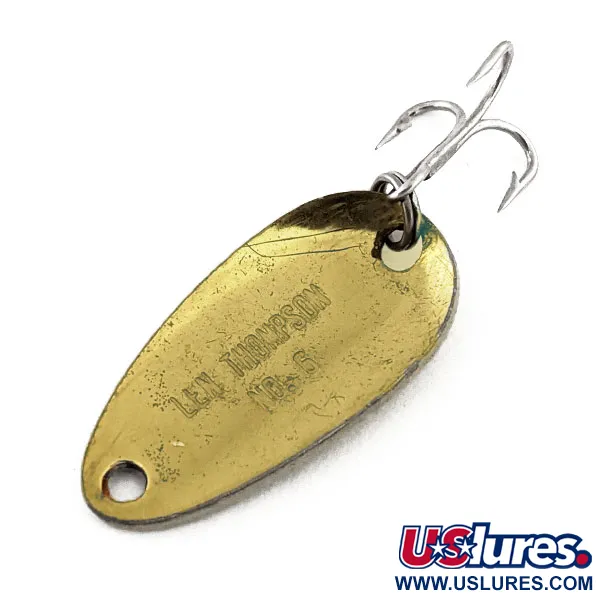 Len Thompson #6 Cucharilla, Black / Yellow / Brass, 3.5g, Esmalte, #11313