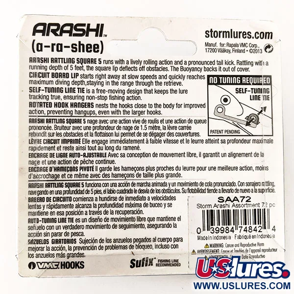 Storm Arashi Rattling Square 5, Bluegill, 18g, Autoajustable, #11705