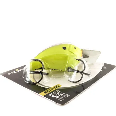 Storm Arashi Rattling Square 5 Crankbait, Black Chartreuse Shad, 18g, #11335