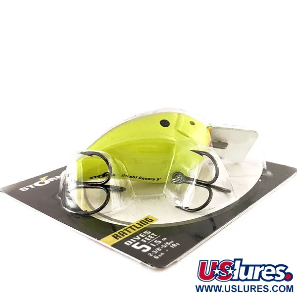 Storm Arashi Rattling Square 5 Crankbait, Black Chartreuse Shad, 18g, #11335