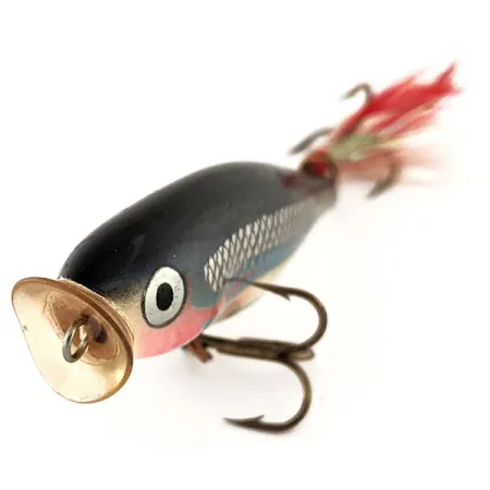 Rapala Skitter Pop SP 07 Popper, Silver Black, 7g, Anzuelo con Plumas, #11372