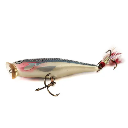 Rapala Skitter Pop SP 07 Popper, Silver Black, 7g, Anzuelo con Plumas, #11372