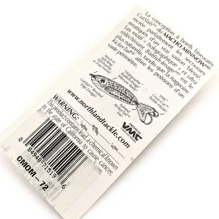 Northland Macho Minnow Jig Lure, Rojo/Verde/Oro, 14g, KickerTail, #11395