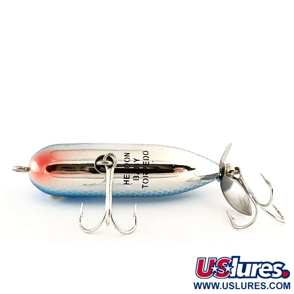Heddon Baby Torpedo Señuelo Superficie, Plata / Azul, 7g, Hélice, #11402