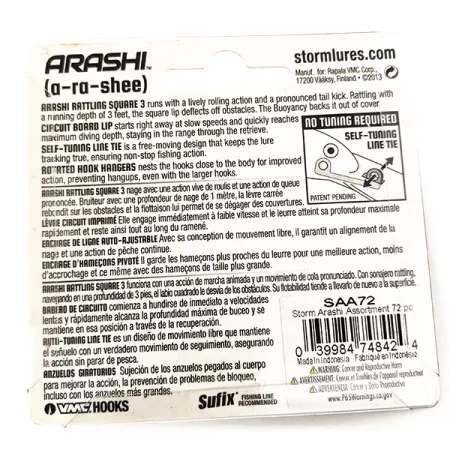 Storm Arashi Rattling Square 3 UV Crankbait, Parrot, 14g, UV, #11664