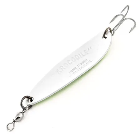 Luhr Jensen Krocodile Die #5 Glow Cuchara, Blanco/Verde, 23g, Glow, #11449