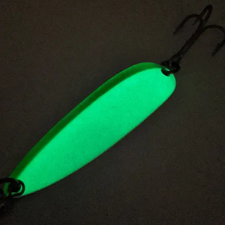 Luhr Jensen Krocodile Die #5 Glow Cuchara, Blanco/Verde, 23g, Glow, #11449