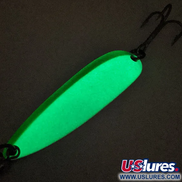 Luhr Jensen Krocodile Die #5 Glow Cuchara, Blanco/Verde, 23g, Glow, #11449