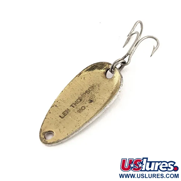 Len Thompson #6 Cucharilla, Rojo/Blanco/Latón, 3,5g, Vintage, #11497