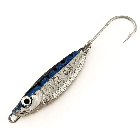 Luhr Jensen Crippled Herring Jig, Níquel/Azul, 14g, Anzuelo Simple, #11539