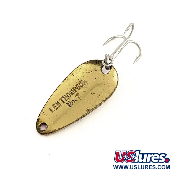 Len Thompson #7 Cucharilla, Blanco / Rojo / Latón, 5g, Balanceo Lento, #11642