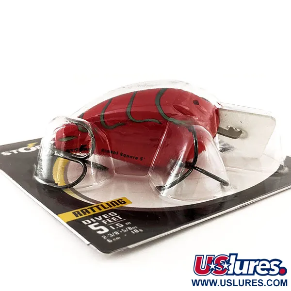 Storm Arashi Rattling Square 5 Crankbait, Red Craw, 18g, flotante, #11672